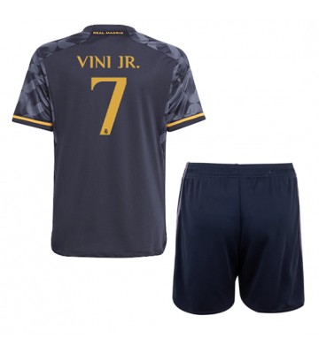 Lacne Dětský Futbalové dres Real Madrid Vinicius Junior #7 2023-24 Krátky Rukáv - Preč (+ trenírky)